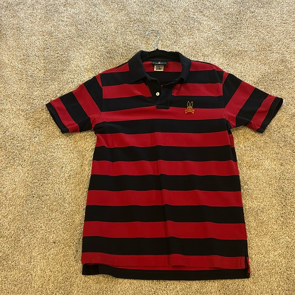 Blue and Red Psycho Bunny polo